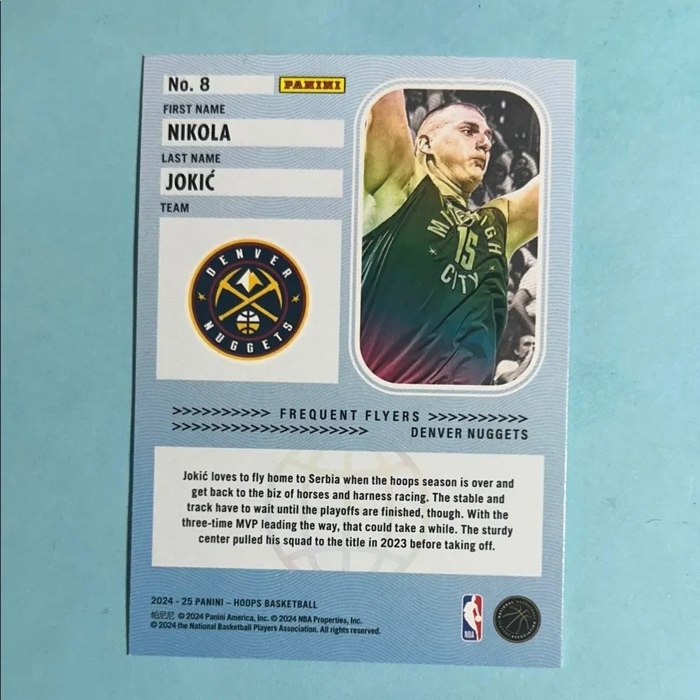 (3)2024-25 Panini, Nikola Jokic akaThe Joker, Denver Nuggets Cards